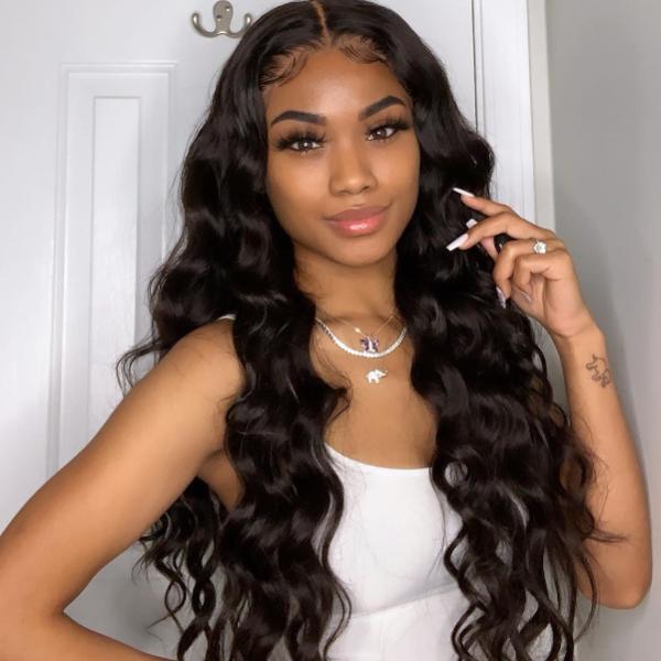 Amoy Virgin Hair Loose Deep 8A Remy Hair 3 Bundles with 13*4 Lace Frontal
