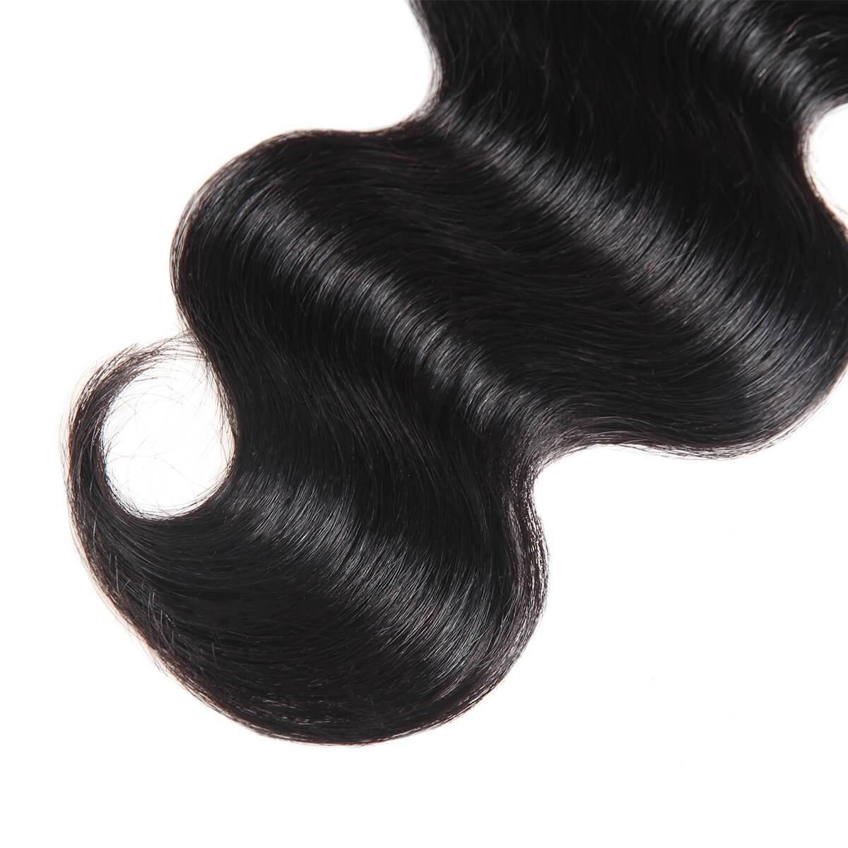 Amoy Virgin Hair Body Wave 8A Remy Hair 4 Bundles with 13*4 Lace Frontal
